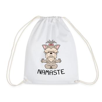 Hund Yoga Namaste Yorkshire Terrier Meditation - Turnbeutel - Weiß - Vorne