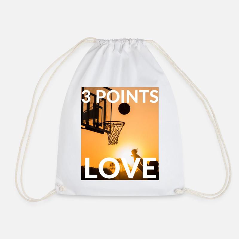 Basketball - 3 Punkte - Liebe - Turnbeutel - Weiß