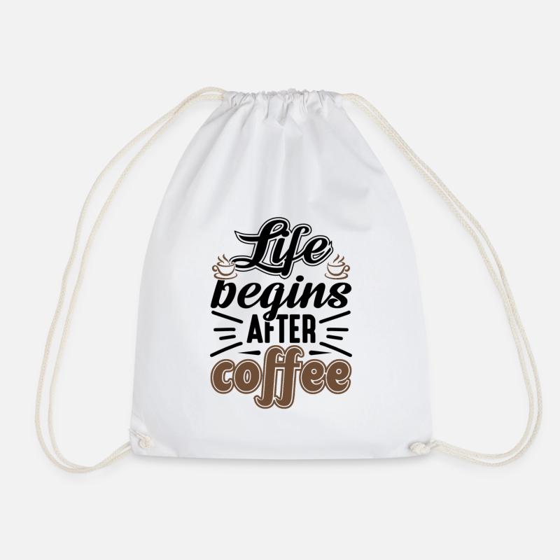 Life Begins After Coffee - Turnbeutel - Weiß