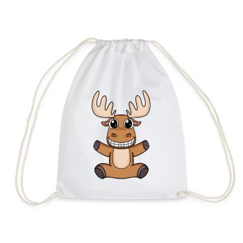 elk - Drawstring Bag - white - Front