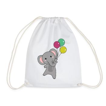 L’éléphant vole avec des ballons des animaux mignons pour les enfants - Sac de sport léger - blanc - Devant
