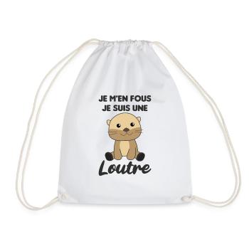 Je m'en fous je suis une loutre - süßer Otter - Turnbeutel - Weiß - Vorne