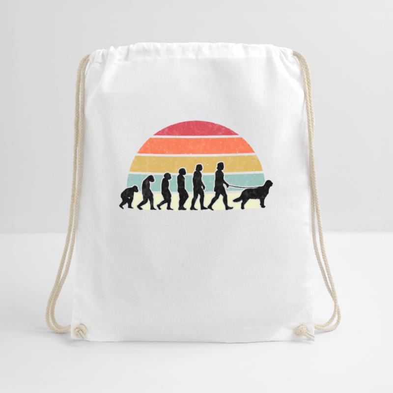 Flat Coated Retriever Evolution Retriever Gift Drawstring Bag