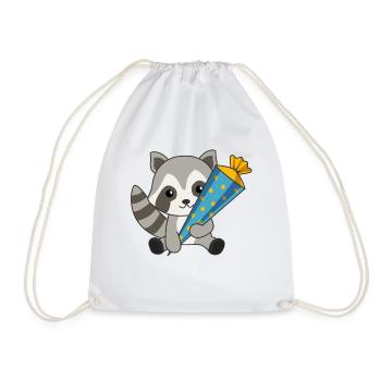 Raton laveur inscription scolaire garderie 2021 écolier - Sac de sport léger - blanc - Devant
