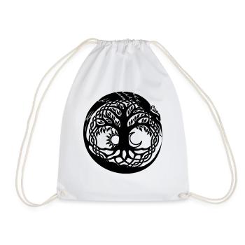 Tree of Life Circle Design - Drawstring Bag - white - Front