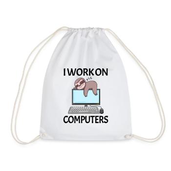 Computer Nerd Programmer Men Gift - Drawstring Bag - white - Front