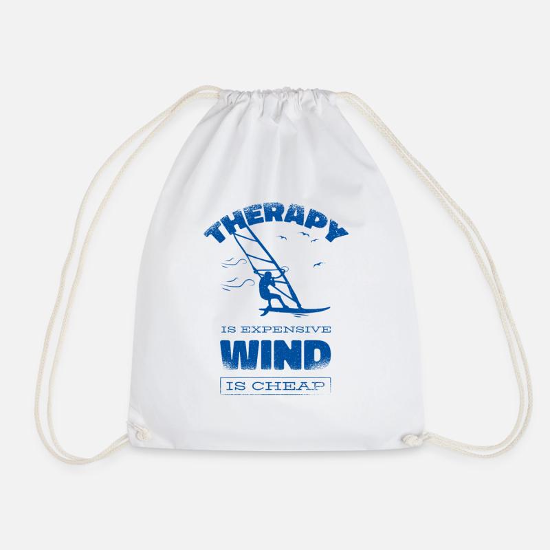 Windsurfing Segel Surf-Boards Windsurfen Sprüche - Turnbeutel - Weiß