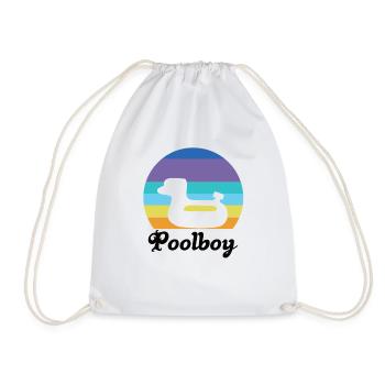 Poolboy Pool Lifeguard Swimming - Drawstring Bag - white - Front