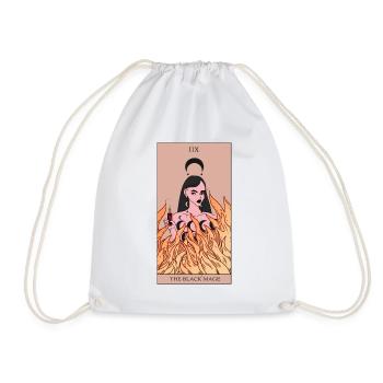 Schwarze Magie Tarot Karte Magierin Geschenkidee - Turnbeutel - Weiß - Vorne