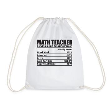 Math Teacher Serving Size 1 Amazing personne - Sac de sport léger - blanc - Devant