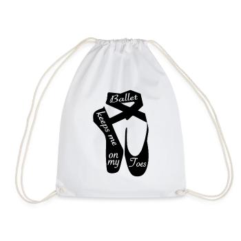 Ballet Keeps Me On My Toes - Ballet Shoes - Drawstring Bag - white - Front