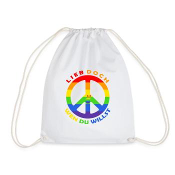 Lieb Doch Wen Du Willst - LGBTQ Regenbogen Rainbow - Turnbeutel - Weiß - Vorne