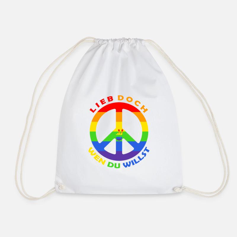 Lieb Doch Wen Du Willst - LGBTQ Regenbogen Rainbow - Turnbeutel - Weiß