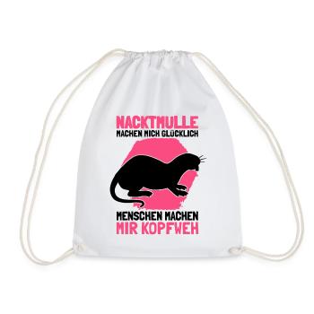 Nacktmull Kopfschmerzen Nagetier Nager Sandgräber - Turnbeutel - Weiß - Vorne