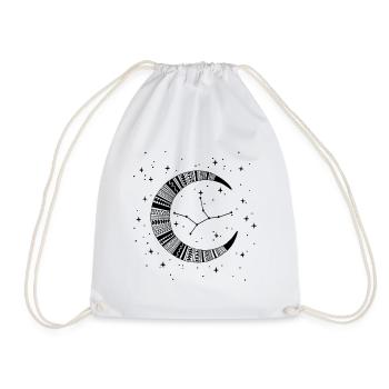 Virgo Zodiac Sign Moon Horoscope by Nikki-Luka - Drawstring Bag - white - Front