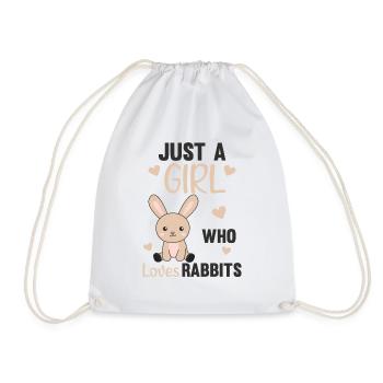 Juste une fille qui aime les lapins - lapin mignon - Sac de sport léger - blanc - Devant