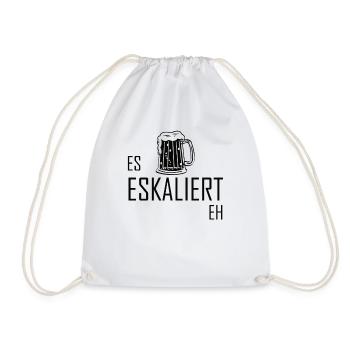 Es Eskaliert Eh - Bier Mallorca Suff - Turnbeutel - Weiß - Vorne