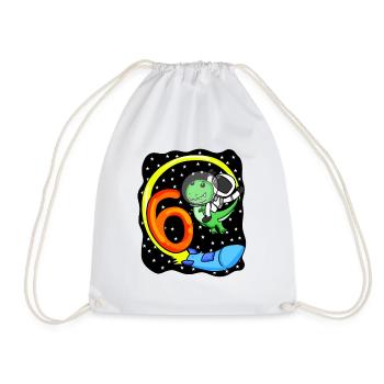 6. Geburtstag Astronaut 6 Jahre Jungen Geschenk - Turnbeutel - Weiß - Vorne