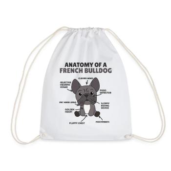 Anatomie d’un chien chien drôle de chien - Sac de sport léger - blanc - Devant