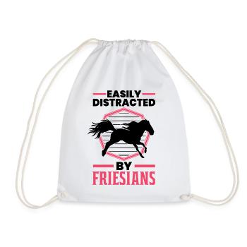 Easily distracted by Friesians Friesenpferd - Turnbeutel - Weiß - Vorne