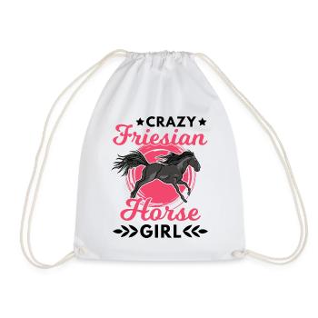 Crazy Friesian Horse Girl Friesenpferd - Turnbeutel - Weiß - Vorne
