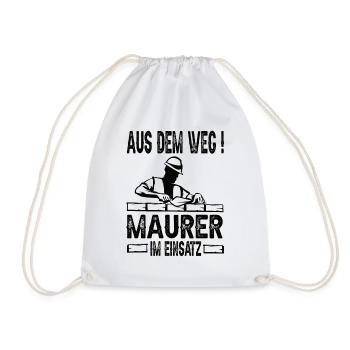 Aus dem Weg Maurer Im Einsatz - Turnbeutel - Weiß - Vorne
