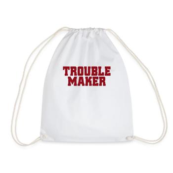 Trouble Stress Trouble Lettering My Name Is Trouble - Drawstring Bag - white - Front