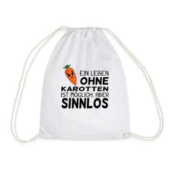 Vegan Karotte Karotten Möhre Möhren - Turnbeutel - Weiß - Vorne