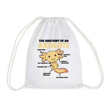 Axolotl Explanation Anatomy of an Axolotl - Drawstring Bag - white - Front