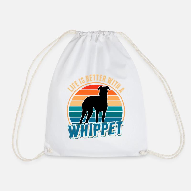 Life is better with a Whippet lévriers Sighthound - Sac de sport léger - blanc