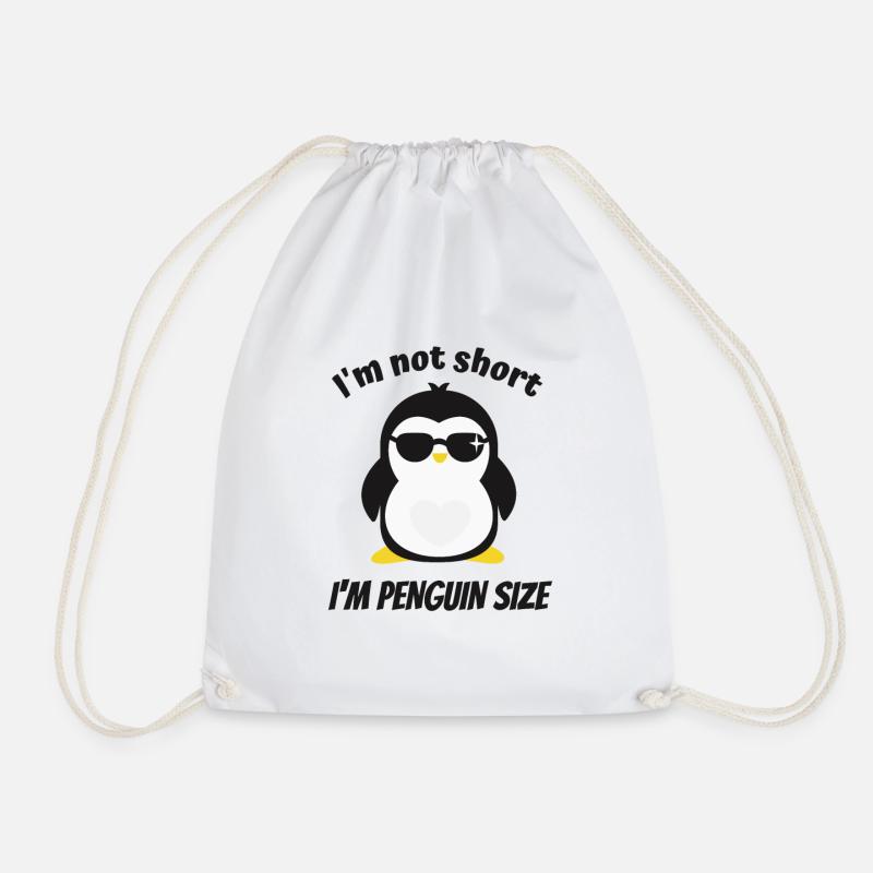 Ich bin nicht klein Pinguin Größe Lustiger Spruch - Turnbeutel - Weiß