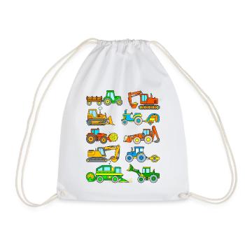 Pelles et tracteurs - Sac de sport léger - blanc - Devant