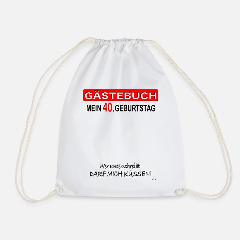 40. Geburtstag I Runder Geburtstag Geschenk Idee - Turnbeutel - Weiß