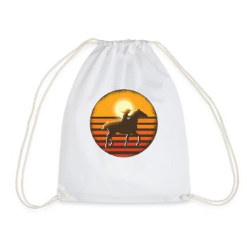 Western Riding Women Horses Girls Horse Western - Drawstring Bag - white - Front