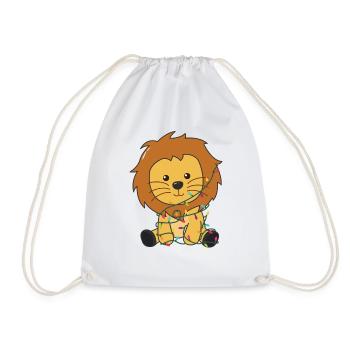 Lion Christmas Snow Winter Animals Lions - Drawstring Bag - white - Front