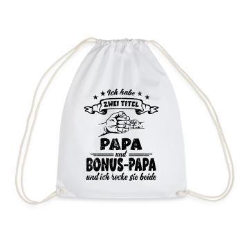Bonus Papa Vatertag Geschenk - Turnbeutel - Weiß - Vorne