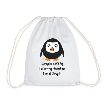 Pinguin Geschenk - Turnbeutel - Weiß - Vorne