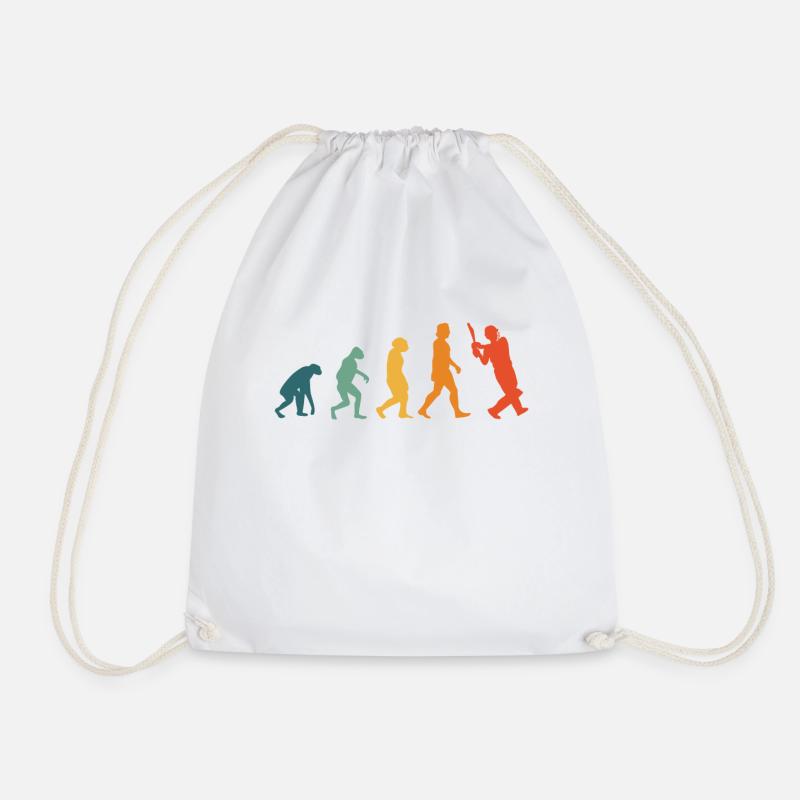 Cricket Evolution Retro Cricketer - Drawstring Bag - white