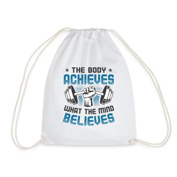Gym Training Fitness Motivations Workout - Drawstring Bag - white - Front