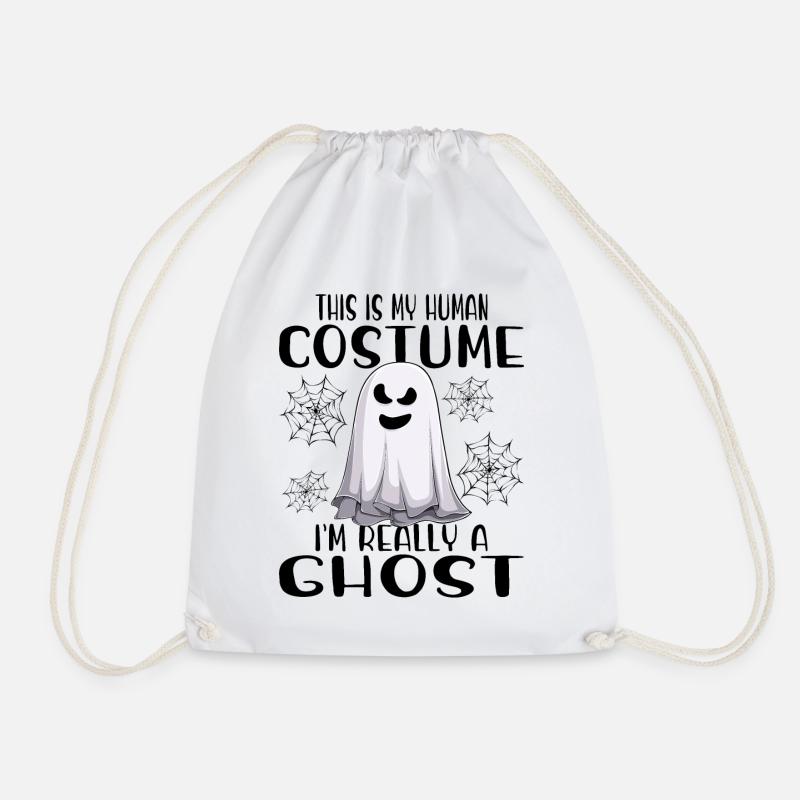 THIS IS MY HUMAN COSTUME I’M REALLY A GHOST GEIST - Turnbeutel - Weiß