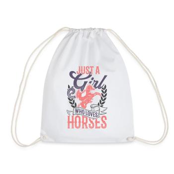 Just A Girl Who Loves Horses Doux Chevaux Motif - Sac de sport léger - blanc - Devant
