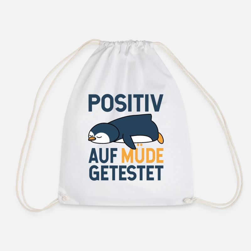 Pinguin Arbeit Beruf faul lustiges Geschenk - Turnbeutel - Weiß