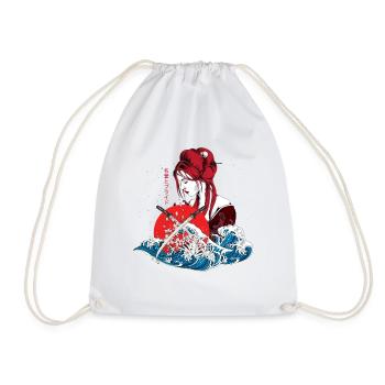 Welle Kanagawa Japan - Japanische Geisha, Samurai - Turnbeutel - Weiß - Vorne