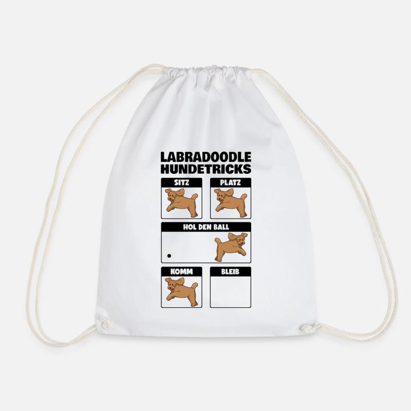Labradoodle Hundetricks Goldendoodle Geschenk - Turnbeutel - Weiß