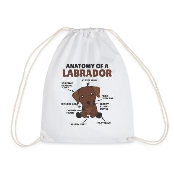 Anatomie d’un labrador Retriever chiens mignons - Sac de sport léger - blanc - Devant
