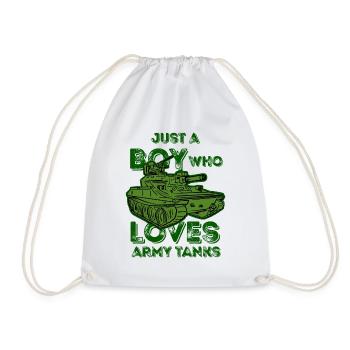 Just A Boy Who Loves Army Tanks Tank Lovers - Drawstring Bag - white - Front