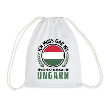 Ungarn Urlaub Ungarische Flagge Geschenk - Turnbeutel - Weiß - Vorne