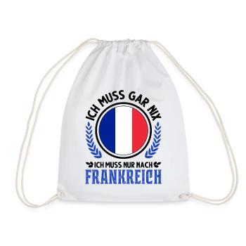 Frankreich Urlaub Französische Flagge - Turnbeutel - Weiß - Vorne