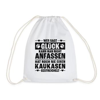 Kaukasischer Owtscharka streicheln Kaukase Spruch - Turnbeutel - Weiß - Vorne