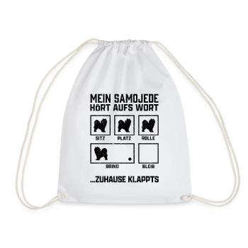 Samojede Hundetricks Schlittenhund Samojedenspitz - Turnbeutel - Weiß - Vorne